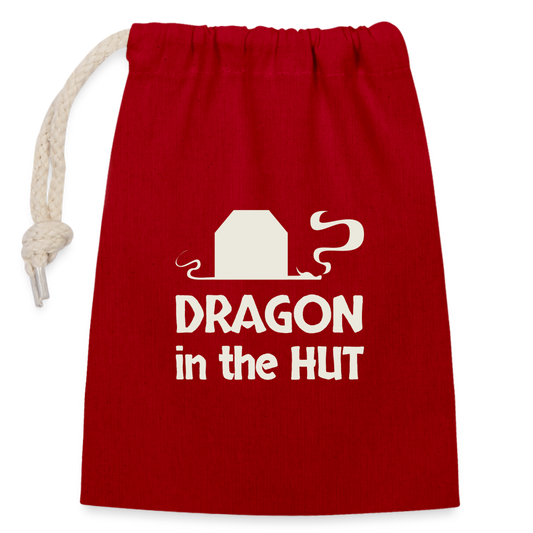 Dragon in the Hut, travel cotton bag - red