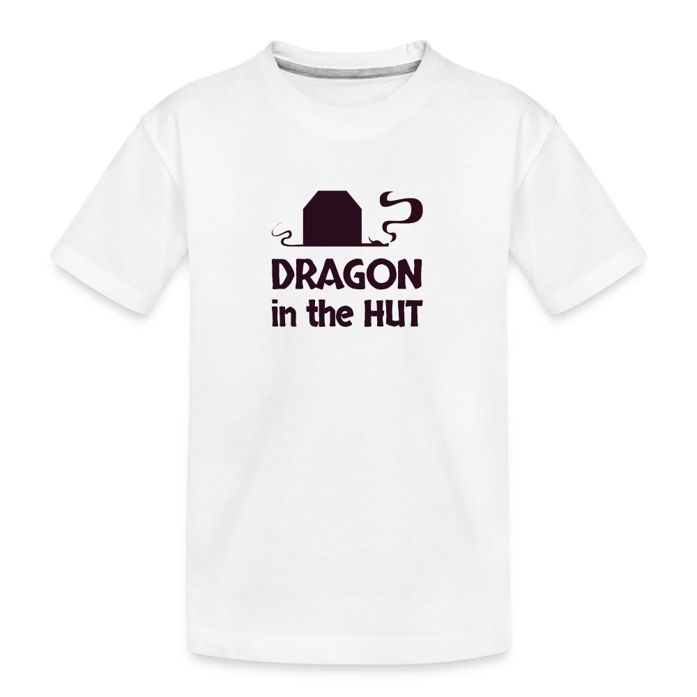 T-Shirt, dark logo, Teen, Organic - white