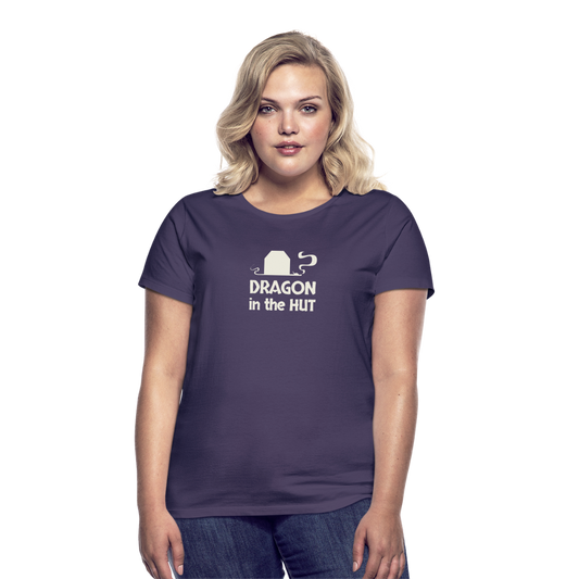 T-Shirt, light logo, Women - dark purple