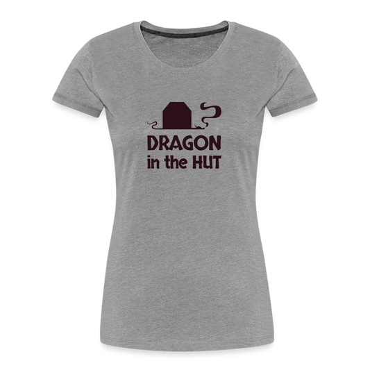 T-Shirt, dark logo, Women, Organic - heather grey