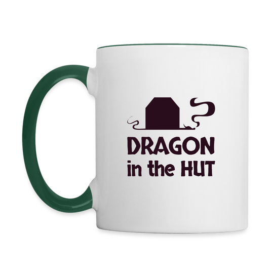 Mug, contrast colors - white/dark green