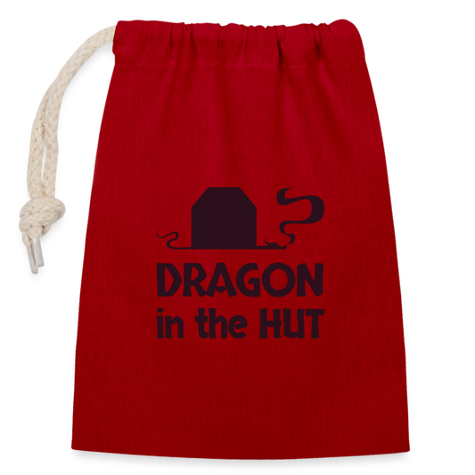 Dragon in the Hut, travel cotton bag - red