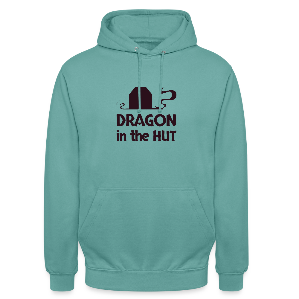 Unisex Hoodie, dark logo - pastel turquoise