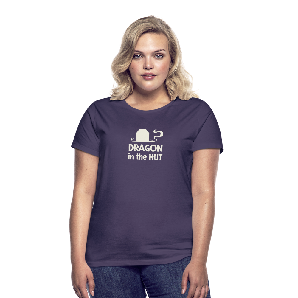 T-Shirt, light logo, Women - dark purple
