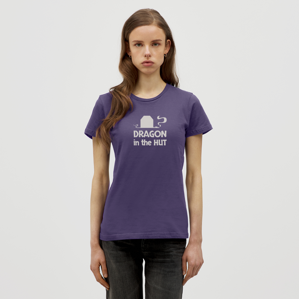 T-Shirt, light logo, Women - dark purple