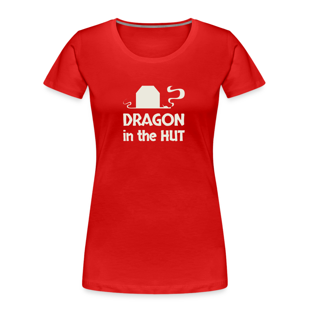 T-Shirt, light logo, Women, Organic - red