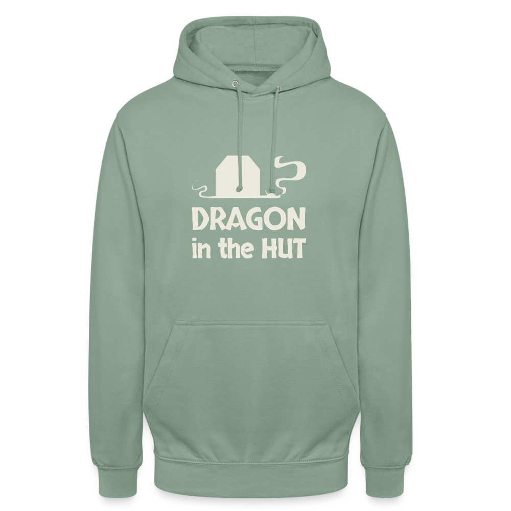 Unisex Hoodie, light logo - steel green
