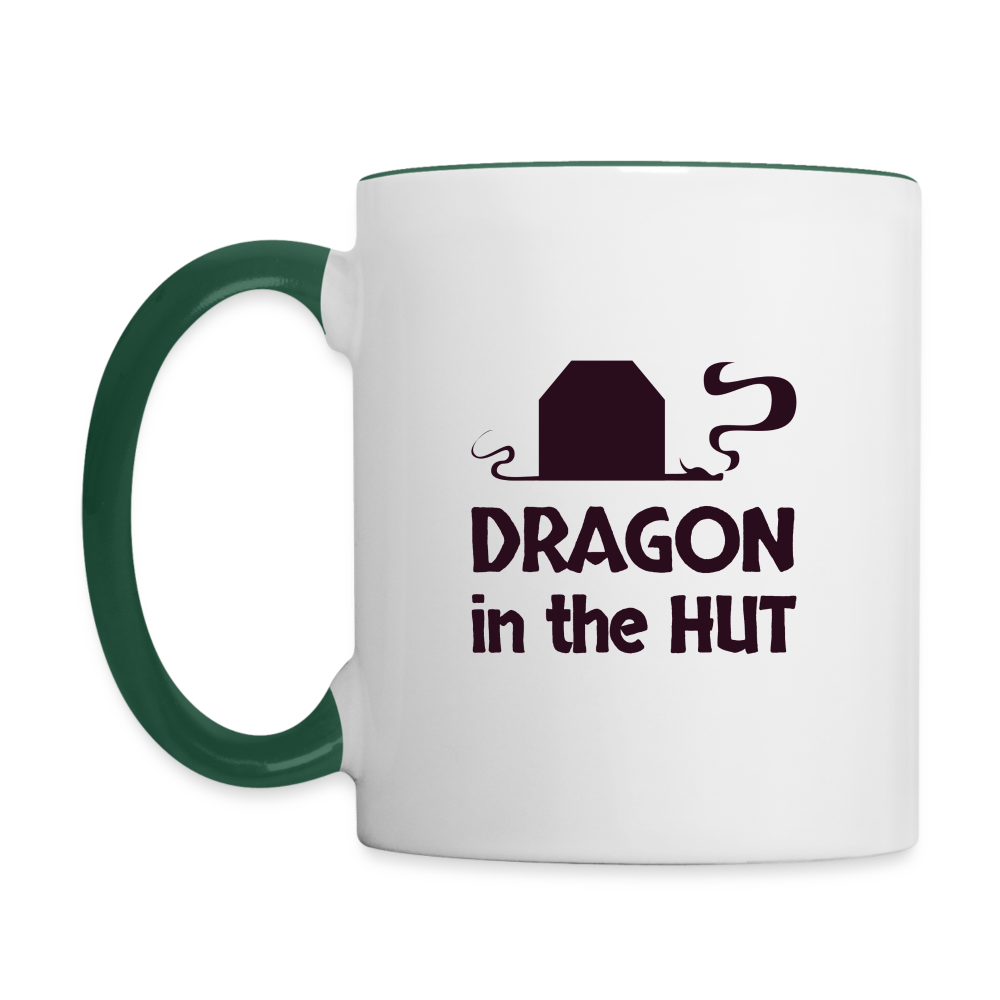 Mug, contrast colors - white/dark green
